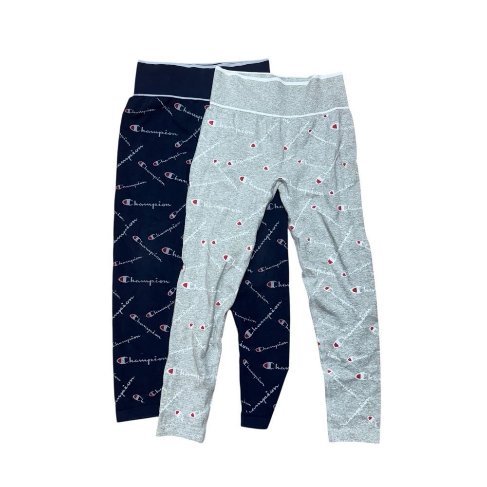 Champion Navy and Gray Logo Leggings Set